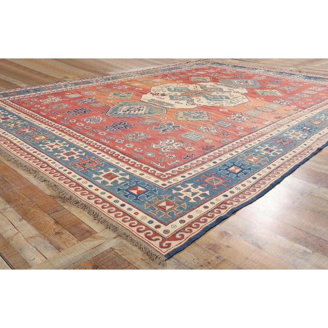 Textile Vintage Caucasian Soumak Rug - 09'09 X 13'05 For Sale - Image 7 of 9