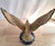 Vintage Cast Brass Eagle With Spanned Wings in Flight – Round Marble Base For Sale - Image 9 of 16