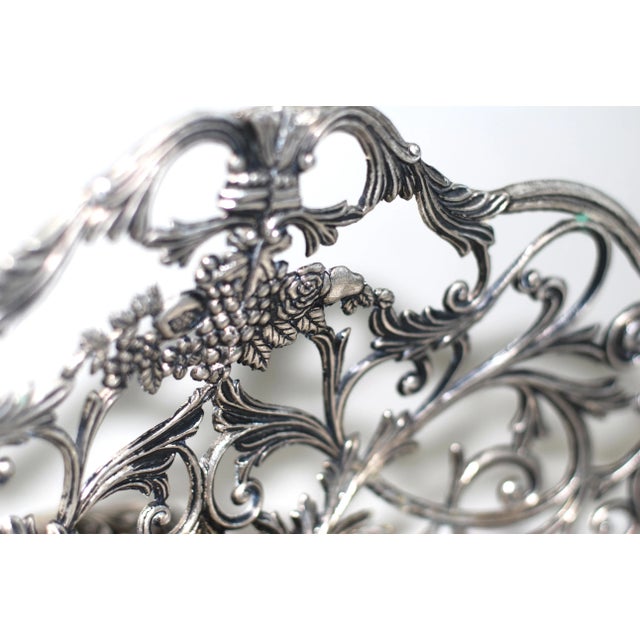 Vintage French Silver-Plated Basket, 1960s For Sale - Image 6 of 8