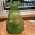 Glass Mid-Century Modern Vintage Hand Blown Art Glass Green Vase With Bubbles and String Bow For Sale - Image 7 of 13