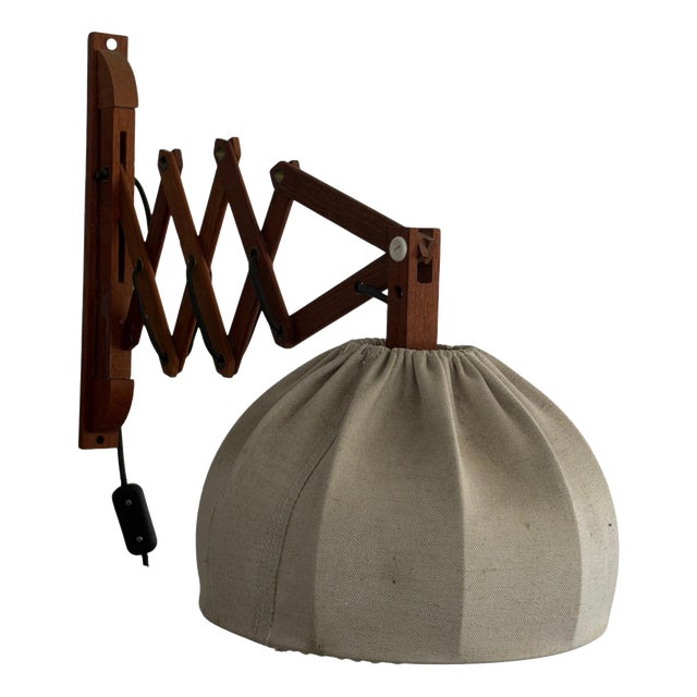 Teak Scissor Lamp, 1960s For Sale