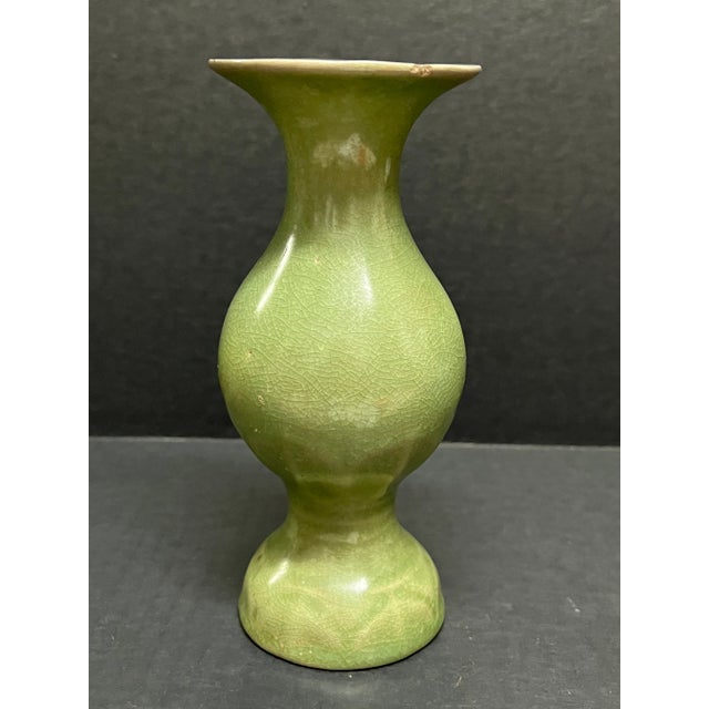 Early 21st Century Chinese Art Celadon Porcelain Vase For Sale - Image 5 of 8