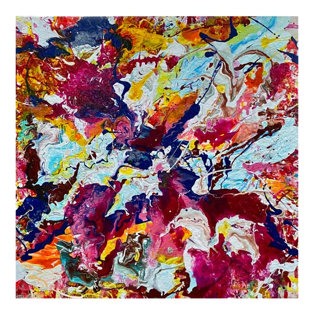 “Euphoria” Contemporary Abstract Expressionist Mixed-Media Painting For Sale