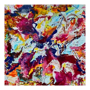 “Euphoria” Contemporary Abstract Expressionist Mixed-Media Painting