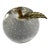 Venetian Art Glass Apple Paperweight W/Brass Leaf & Stem Bullicante Bubbles For Sale