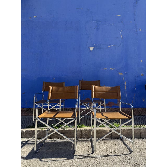 Metal Directoire Style Chairs attributed to Gae Aulenti for Zanotta, 1960s, Set of 4 For Sale - Image 7 of 7