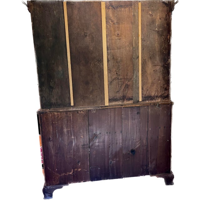 19th Century Pine Step Back Pewter Cupboard For Sale - Image 4 of 12