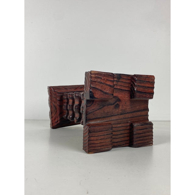 Brutalist Wood Chandelier, 1950s, in Flawless conditions. Designed 1950 to 1959