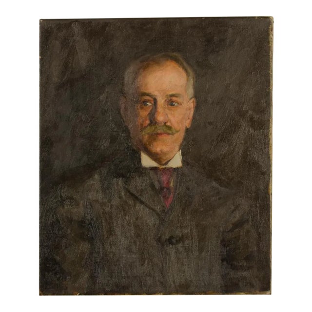 Mid 20th Century "Portrait of a Man" Oil Painting For Sale