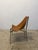 Set of four Lyo dining chair with sling leather seats attached to a chrome base with four legs designed by Gordon...