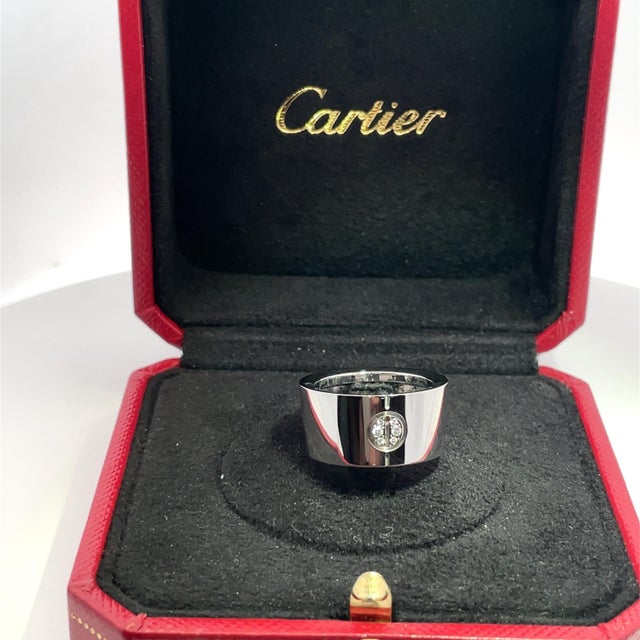 Modern Cartier Love Cone Diamond 18k White Gold Ring, Size 6 For Sale - Image 3 of 11