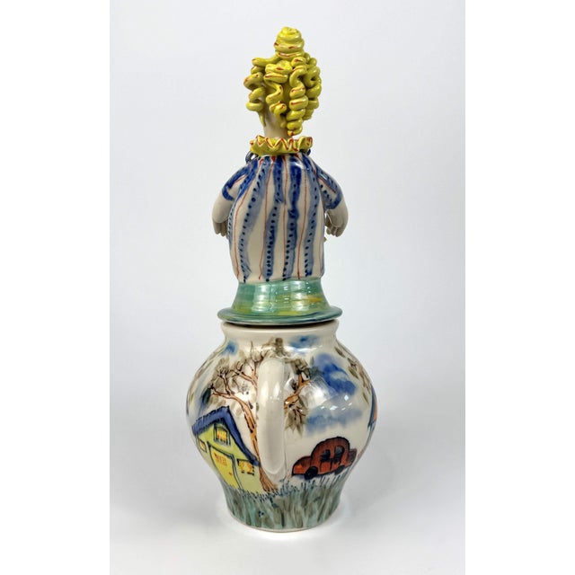 1990s 1990s Signed Julia Kirillova Whimical Ceramic Tea Pot For Sale - Image 5 of 11