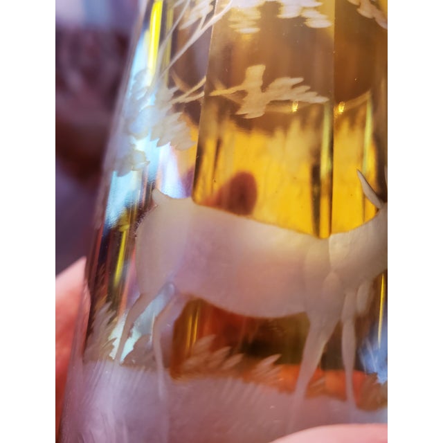 Antique Bohemian Glass Moser Deer Goblet For Sale - Image 12 of 12
