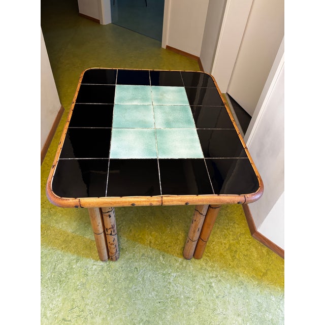 1950s Bamboo Side Table attributed to Audoux & Minet, France, 1950 For Sale - Image 5 of 10