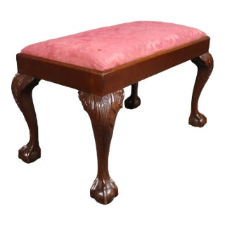 Mahogany Claw Foot Bench For Sale