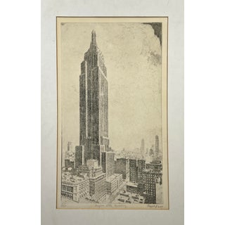 "Empire State Building" by Hopper Emory, 1937 - Signed Etching on Paper For Sale