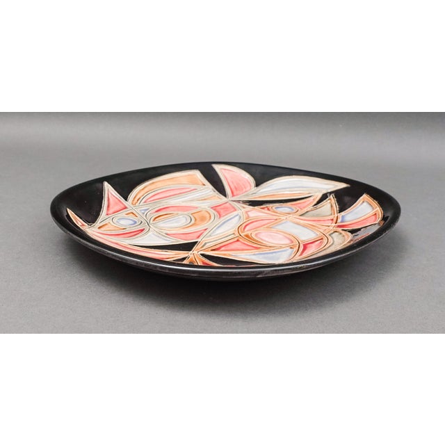 Mid-Century Modern Mid 20th Century Avraham Gofer Israel Signed Mid-Century Modern Abstract Fish Studio Art Pottery Plate For Sale - Image 3 of 7