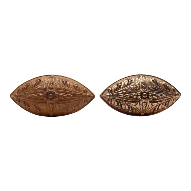 Antique Norwalk Bronze Marquise Oval Door Knobs For Sale