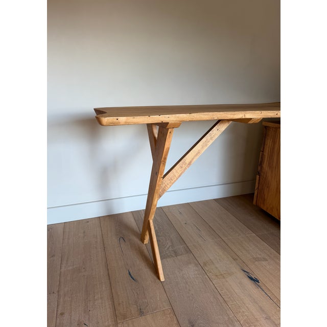 Vintage Oak Live Edge Desk, 2010s For Sale - Image 9 of 12