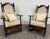 Vintage Jacobean Revival or Tudor Style Barley Twist Oak Armchair and Rocker Set For Sale - Image 4 of 17