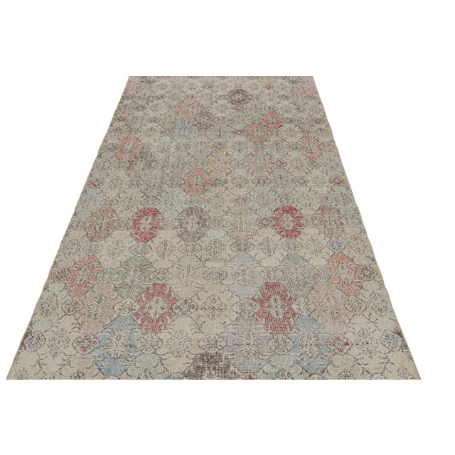 Traditional Vintage Zeki Müren Rug With Pastel Geometric Patterns, From Rug & Kilim For Sale - Image 3 of 7