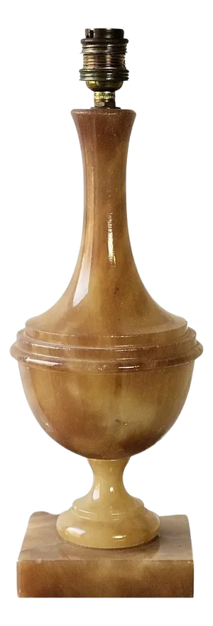 French Neoclassical Alabaster Pedestal Table Lamp, 1960s