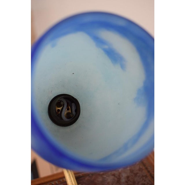 1920s Art Deco Wall Sconce in Gilt Bronze and Blue Glass Paste, 1930s For Sale - Image 5 of 11