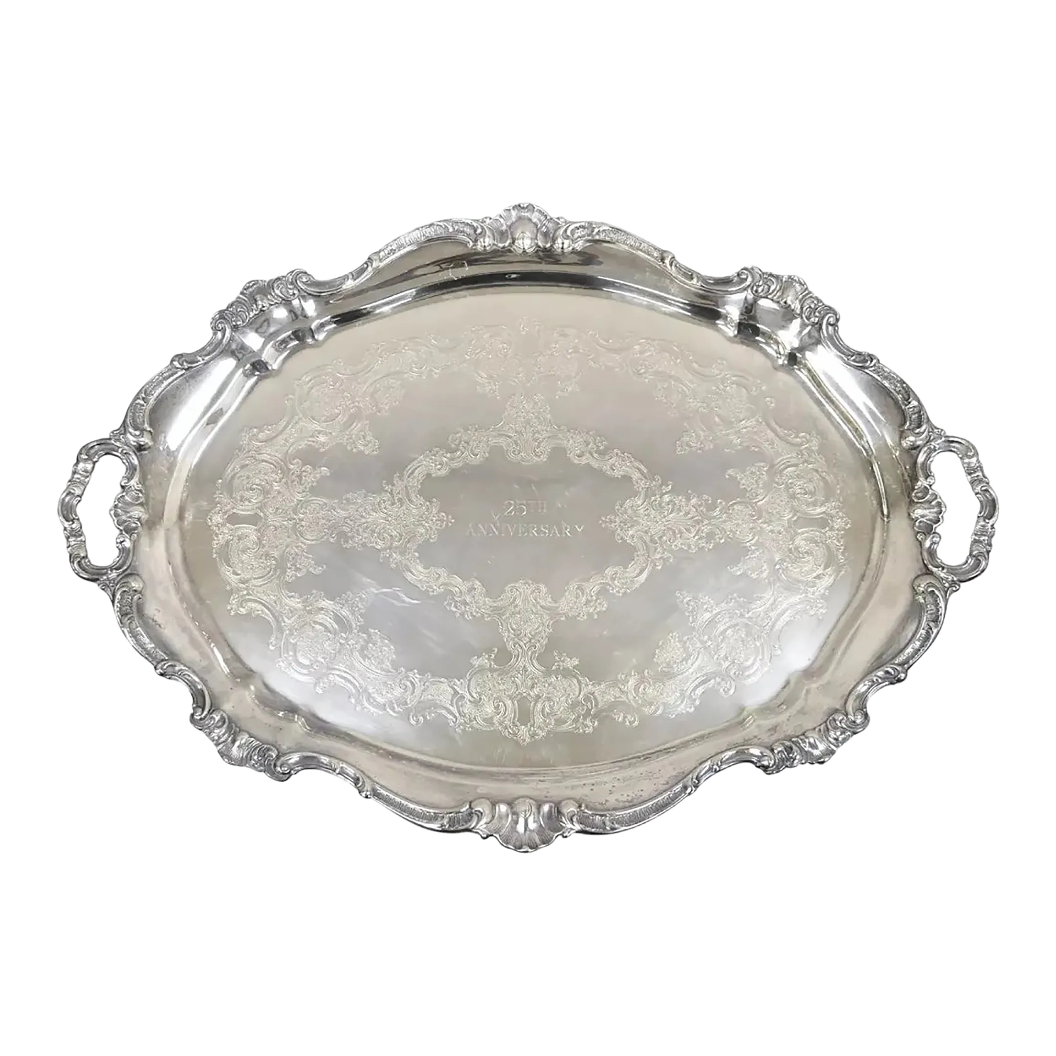 Vintage Gorham Yc777 Victorian Silver Plated Tray 