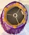 Vintage Purple Velvet Leaf Lamp Shade With Gold Lining & Mustard Trim For Sale - Image 4 of 6