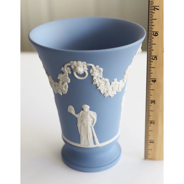 Mid-Century Modern Vintage MCM Wedgwood Jasperware Trumpet Vase For Sale - Image 3 of 6