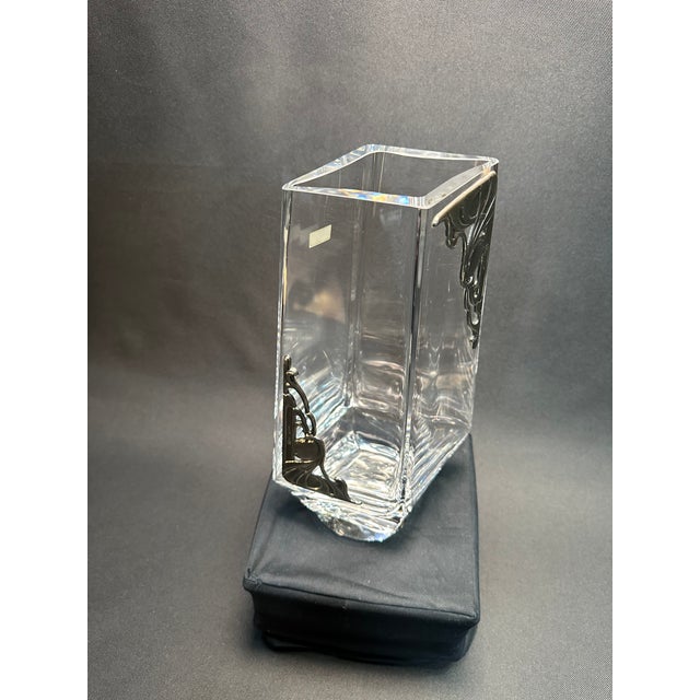 Late 20th Century Florentino Renato Raddi Silver Embellished Crystal Vase For Sale In Palm Springs - Image 6 of 12