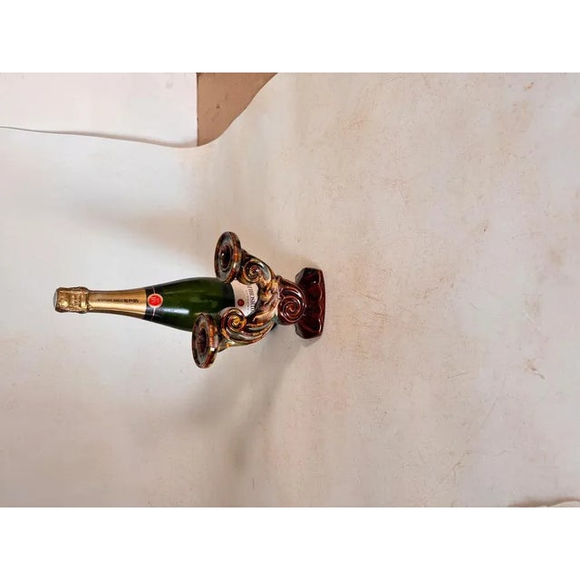 Gold Ceramic Candleholder by Saint Jean, France, 1970s For Sale - Image 8 of 9