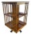 Vintage Edwardian Style Leather Top Yewwood Revolving Bookcase For Sale