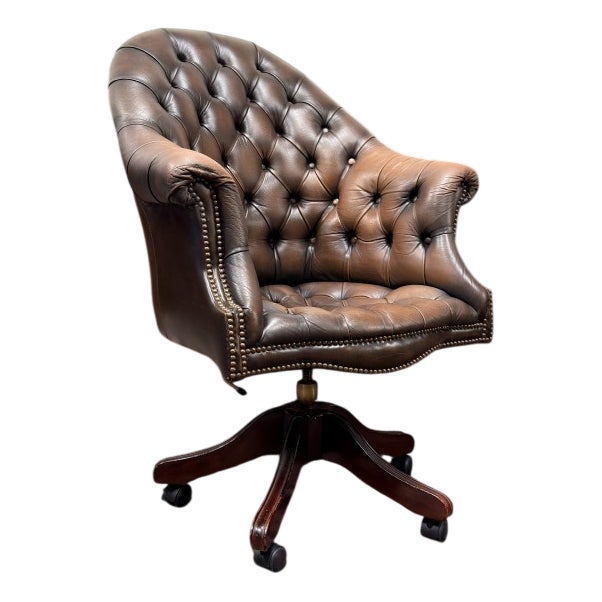 English Chesterfield Desk Chair For Sale
