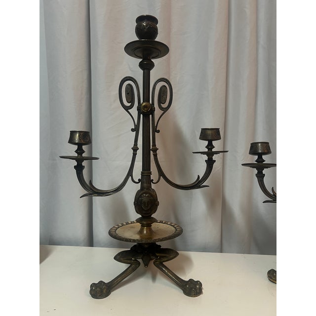 Early 19th Century Bronze French Empire Style Candelabrum For Sale In Dallas - Image 6 of 13