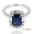 Exquisite 18k (750) White Gold Royal Blue Sapphire and Natural Diamond Ring, Size 5 For Sale In New York - Image 6 of 11