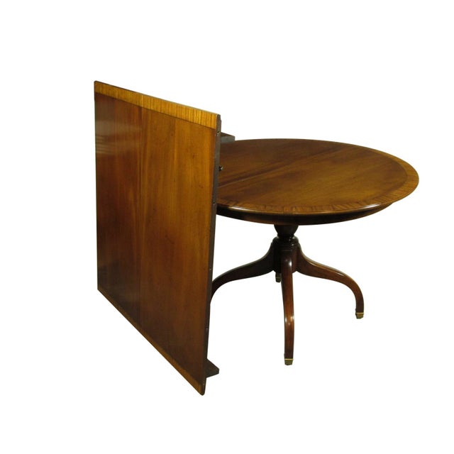 Traditional 1960s Regency Style Inlaid Dining Table For Sale - Image 3 of 13