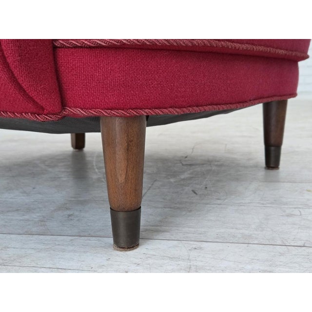 Wood Vintage Danish Lounge Chair in Furniture Wool, 1960s For Sale - Image 7 of 18