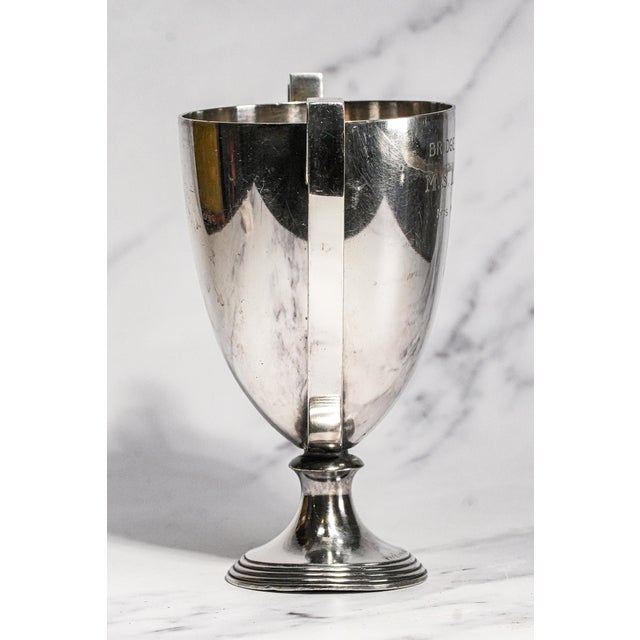 Metal Rare Antique Christofle Silverplate Trophy Cup French Line Ms Lafayette Bridge Tournament For Sale - Image 7 of 11