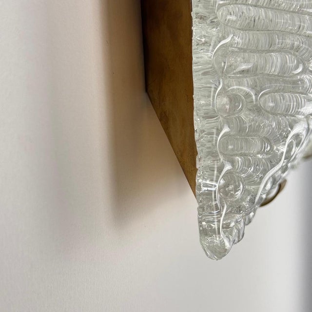 Murano Glass and Brass Sconces attributed to Fontana Arte, 1960, Set of 2 For Sale - Image 13 of 18