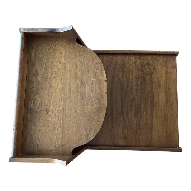 MCM Drexel Declaration Stepped Side Table - Kipp Stewart Walnut End Table 1962 For Sale