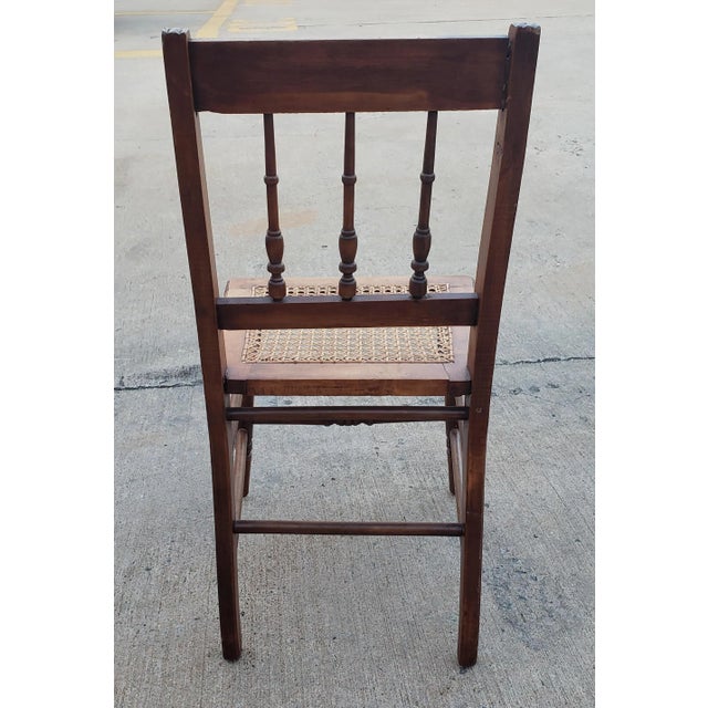 Wood 1930s Victorian Style Maple and Cane Seats Side Chairs, a Pair For Sale - Image 7 of 10