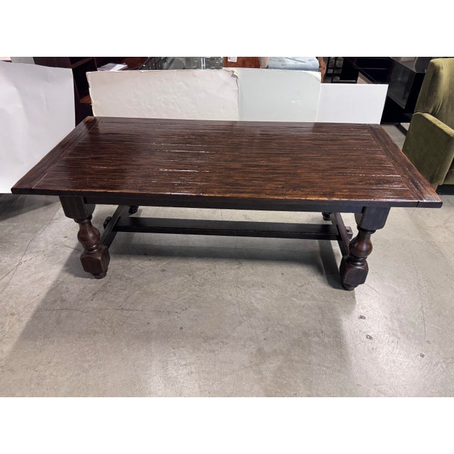 Room & Board Pottery Barn Cortona Extension Dining Table + Six Alfresco Brown Side Chairs, Set For Sale - Image 4 of 12