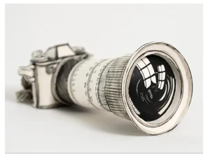 Katharine Morling, Camera Sculpture with Long Lens, 2022, Porcelain