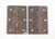 Vintage cabinet hinges made of cast iron with flat tips, five knuckles, and a template hole pattern. The original mounting...