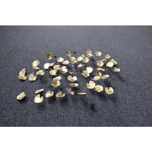 Mid-Century Modern Curtis Jere Brass Botanical Wall Sculpture For Sale - Image 3 of 8