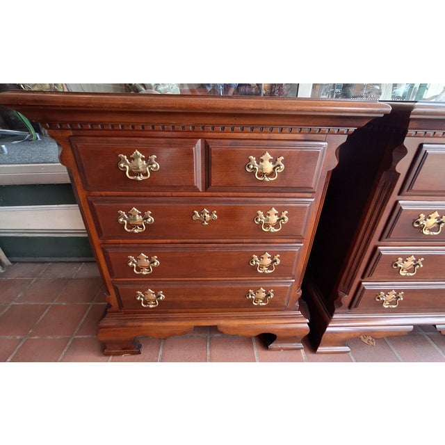 Pr. Of signed Lexington cherry wood night stands or endtables are in very good condition. One has a couple of scratches to...