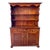 Antique 19 Century Country Mahogany Mixed Pine Wood Two Part Step Back Cupboard Cabinet Hutch. For Sale