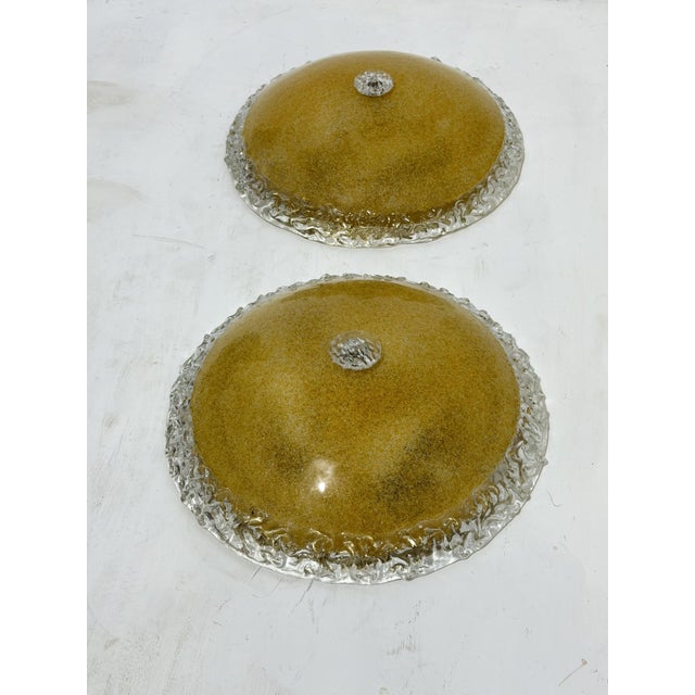 Large Gold Murano Glass Ceiling Lights, 1980s., Set of 2 For Sale - Image 11 of 11