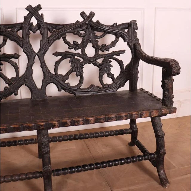 Victorian Black Forest Bench For Sale - Image 3 of 11